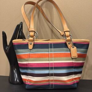 Coach Leah Legacy Stripe Mini Tote Bag #42423